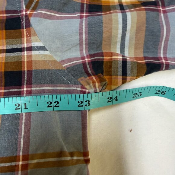 Patagonia Mens Fezzman Shirt Large Blue Brown Gray Plaid Button Up EUC - Picture 8 of 9